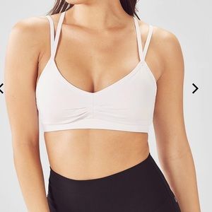 White Fabletics Strappy Sports Bra